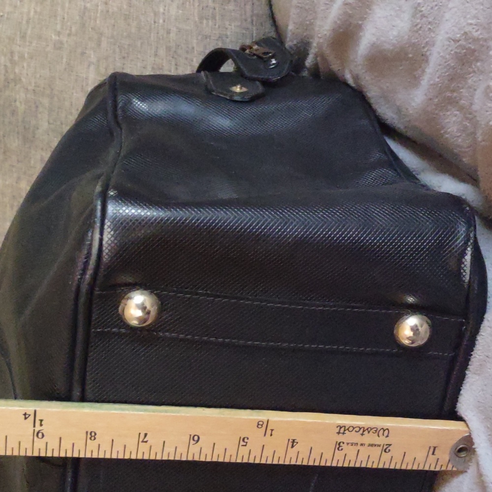 Vintage Bottega Veneta Weekend Bag large tote Travel Bag Black Leather - Picture 13 of 14